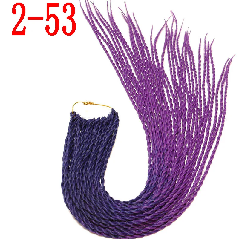 MERISIHAIR Ombre Сенегальские крученые волосы на крючках косички 24 дюйма 30 корней/упаковка синтетические плетеные волосы для женщин серые, синие, розовые, бро - Цвет: 4/27HL