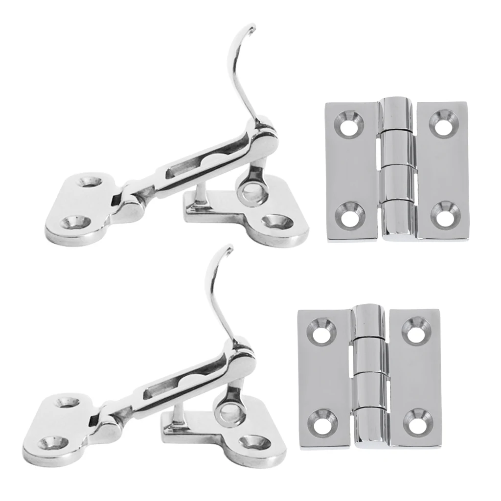Зеркало полированное 2x Морская Лодка Яхта 1-1/4 ''анти-погремушка защелка крепеж+ 2x1,5'' дверь люка отсек шарнир палуба оборудование