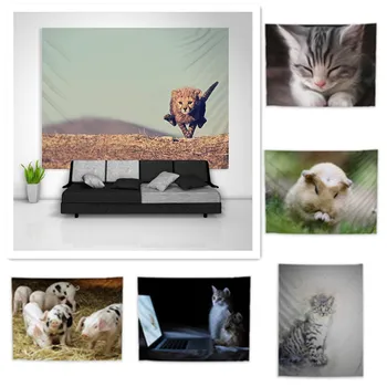 

Cute Animal Tapestry Art Wall Hanging Sofa Table Bed Cover Home Decor Dorm Gift