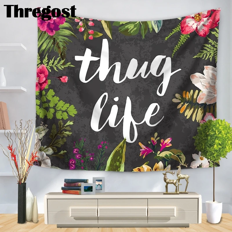Thregost лес живописные печатные 3D настенные ковры Boho шикарное украшение комнаты в общежитии мебель настенный гобелен цветы занавеска на стену