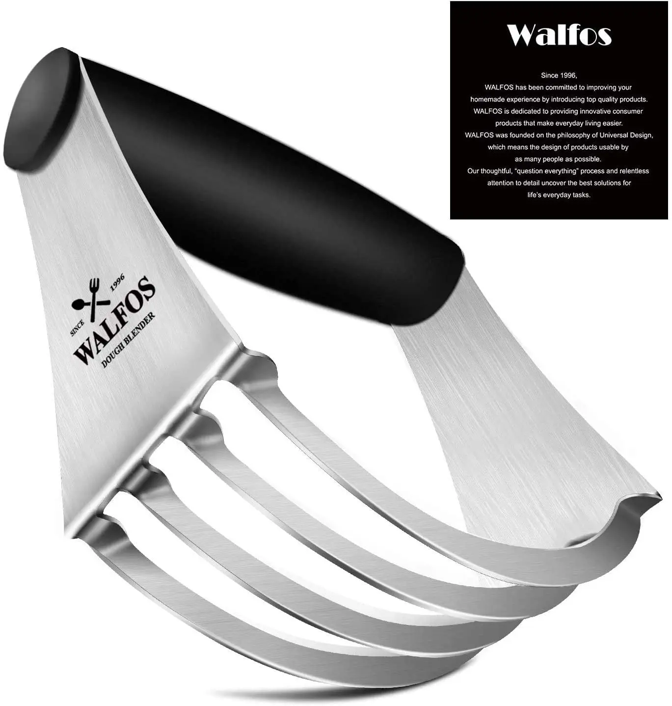 WALFOS Dough Blender Multi-Purpose Pastry Cutter Heavy Duty Stainless Steel Non-Slip Handle For Pastry dough blender