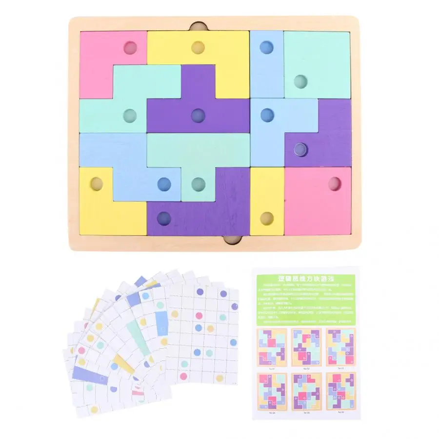 Красочные деревянные Tangram тетрис игра интеллектуальная подходящая головоломка паззлы игрушки Ранние развивающие игрушки для детей подарок для детей