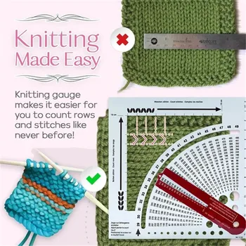 

Knitting Gauge Converter Sweater Knitting Circular Weave Craft Knitting Calculator And Counting Frame Ruler DIY Accessories