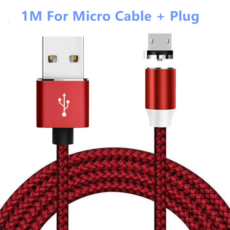 Магнитный Micro USB зарядный кабель для Xiaomi Redmi Note 6 Pro 2 7A 6A 5 USB быстрое зарядное устройство для samsung Galaxy J5 A7 A10 M10 LG - Цвет: Red  Micro  Cable