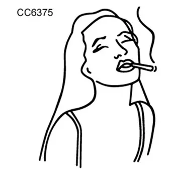 

Environmentally Friendly Waterproof Tattoo Sticker Bad Girl Tattoo Sticker Line Black And White Tattoo 1~25