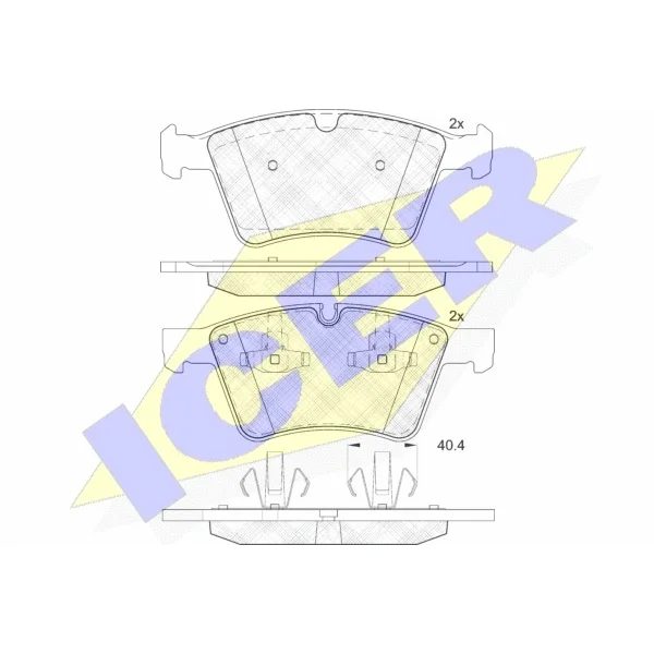 Колодки дисковые передние MB X164 4.5/5.0 06 ICER 182086