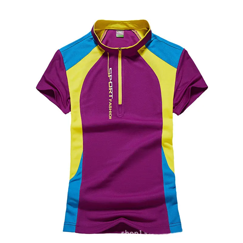 Летние женские футболки с застежкой молнией для походов на открытом воздухе
