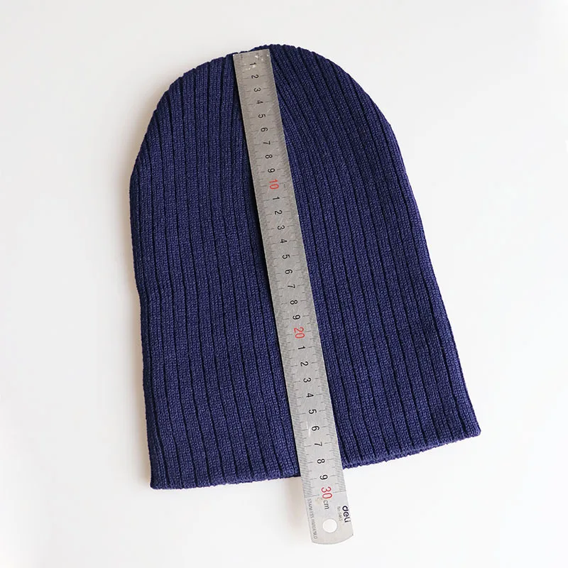 Мужская Женская длинная однотонная вязаная шапка унисекс для взрослых, пуловер в стиле хип-хоп, лыжные шапочки, детская теплая шерстяная зимняя шапка