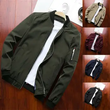 

L-4XL Plus Size Men Jacket Spring Autumn Men Bomber Zipper Jacket Male Casual Streetwear Hip Hop Slim Fit Pilot Coat Men Outwear
