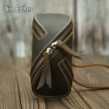 

Real Cowhide Mini Key Holder Protecter Zip Around Small Car Key Case Cute Keyholder Genuine Leather Home Keycase Nine Brothers