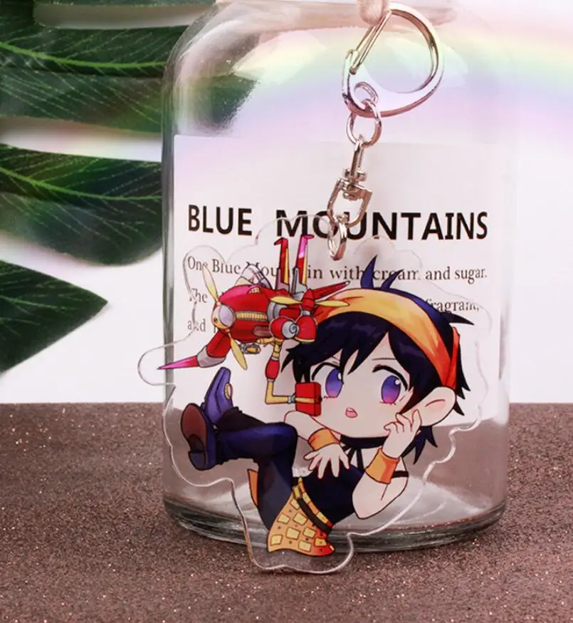 Anime JoJos Bizarre Adventure Golden Wind Kujo Jotaro Acrylic Figure keychain Keyring Decoration Collection Model Toy Cosplay