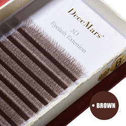 High-Quality 3D W-Shaped Eyelash Extensions with C/D Curl - 9mm (Brown)
