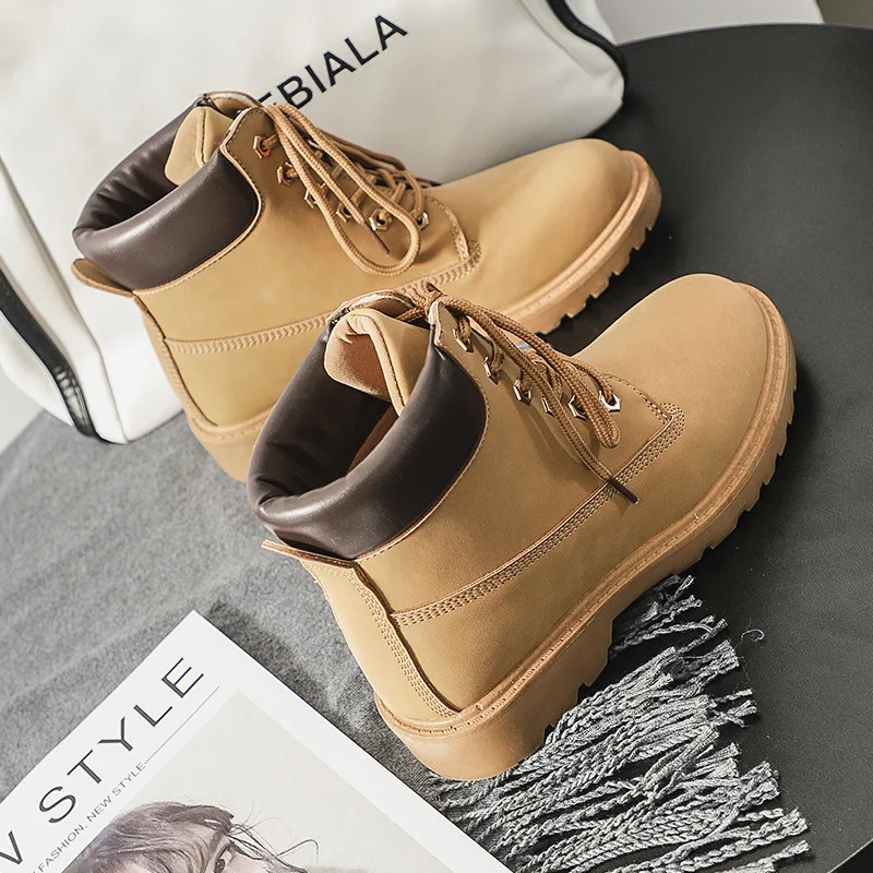 

2019 Autumn And Winter New Style Worker Boots Martin Boots Women's Worker Boot Short Boots Kick Boots Big Head Shoes Boots Women