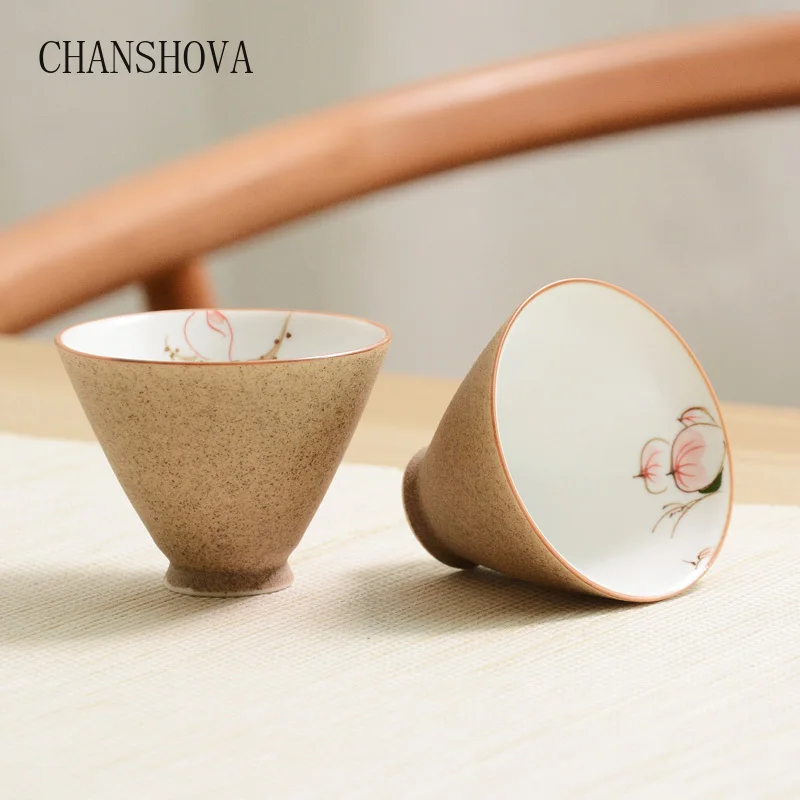 CHANSHOVA традиционная китайская кунг-фу ручная работа Цветная глазурь керамическая чайная чашка 60 65 мл Цветочный узор китайские керамические чайные чашки H151