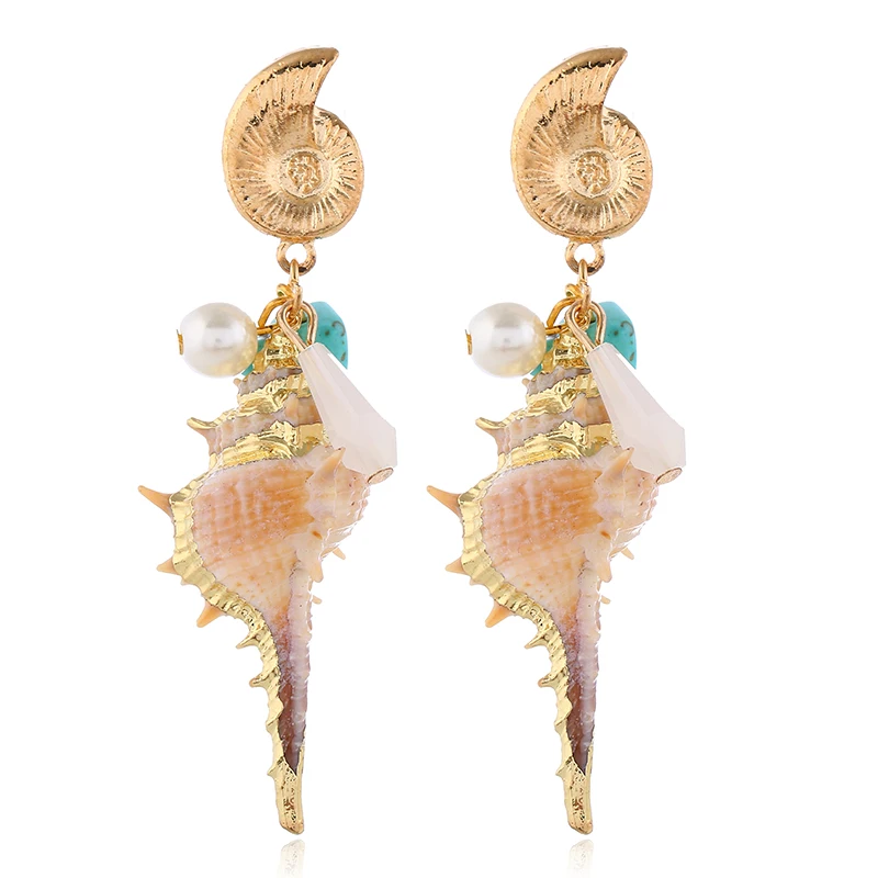 Clothing Accessories Simple Creative Conch Ear Drop Women Street Shoot Shell Pendant Earrings Chic Muje | Украшения и аксессуары