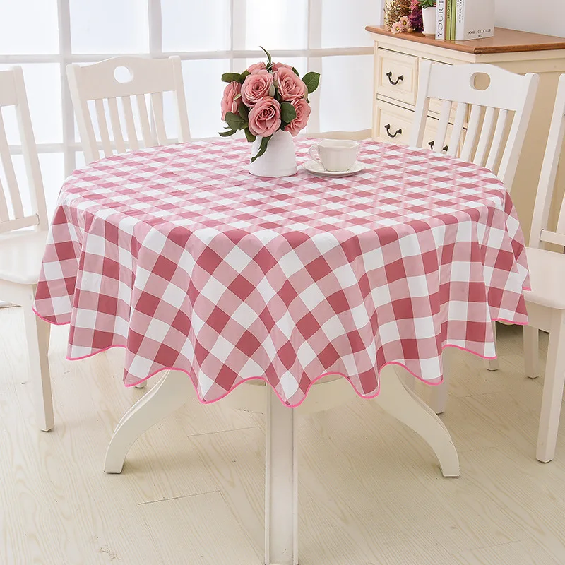  Flower Style Round Table Cloth Pastoral PVC Plastic Kitchen Tablecloth Oilproof Decorative Elegant 