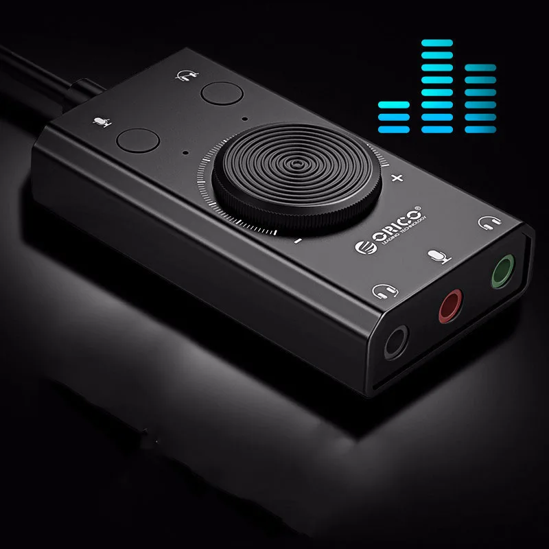 Multi Switch Usb Hub Audio Adapter External Stereo Card With 3 5 Mm Headphones And Microphone Jack Black