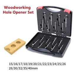 Ouvre trous pour le travail du bois, ensemble de 17 pièces de 15mm 40mm pour portes et fenêtres, charnière, ouvre trou de charnière, foret en alliage 