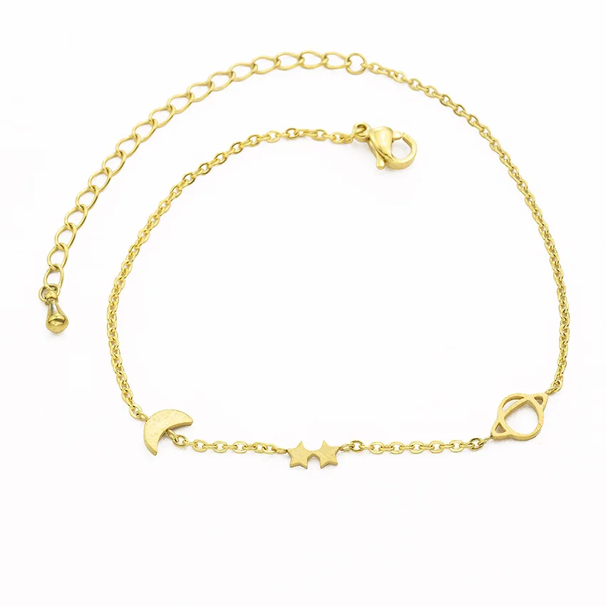 New Welded Stainless Steel Star Moon Universe Bracelet European And American Fashion Jewelry