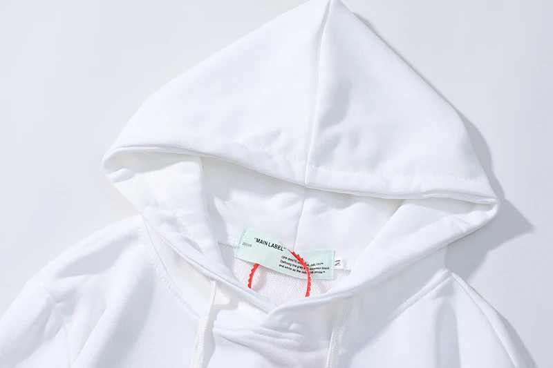 18SS OFF-WHITE OW "01" пара влюбленных моделей мужчин/женщин Осень Зима Хлопок Мода Повседневная Свободная Толстовка с капюшоном куртка