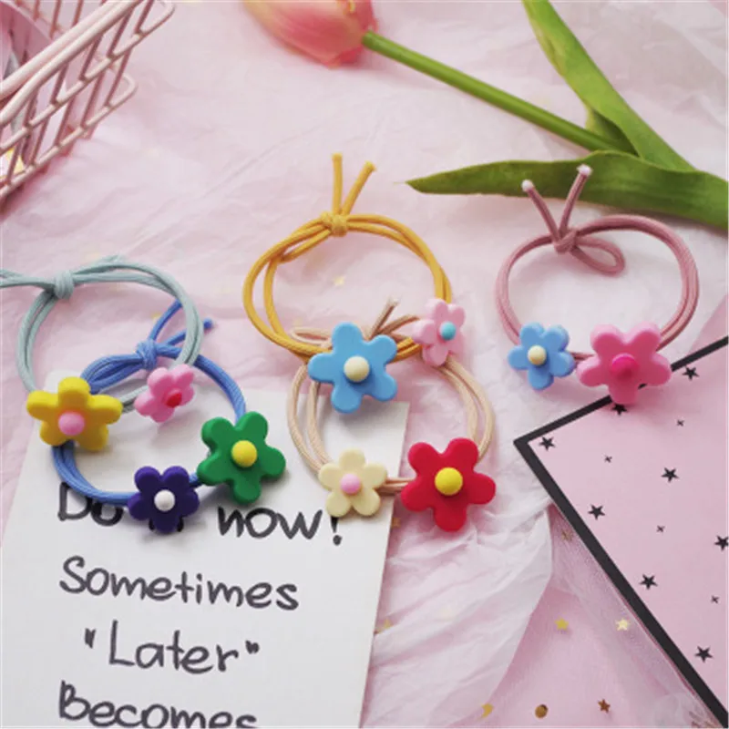 

Kids Children Girl Elastic Hair Band Cute Cartoon Flower Solid Head Wear Accessories-MYE-W7