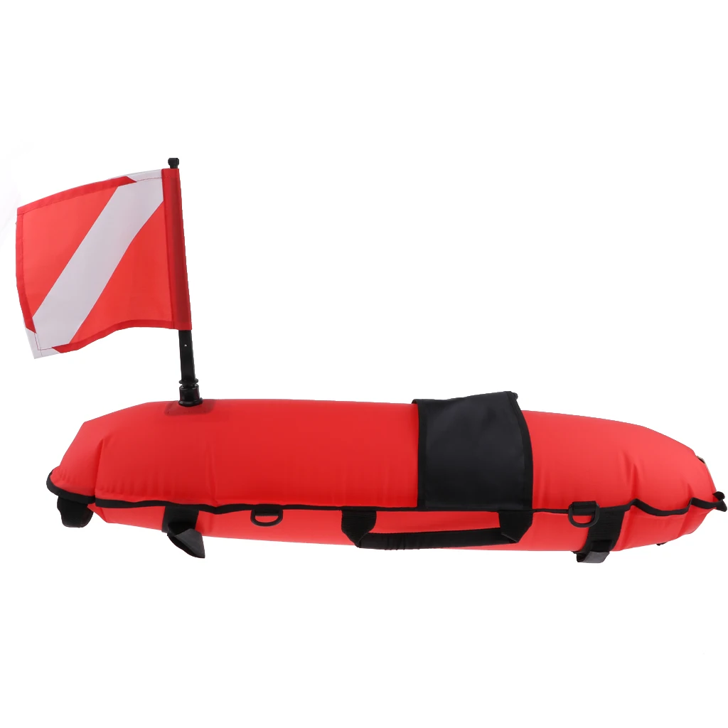 Pro Inflatable Scuba Diving Buoy Floater & Dive Flag for Freediving / Spearfishing / Snorkeling Safety Marker Marking Equipment