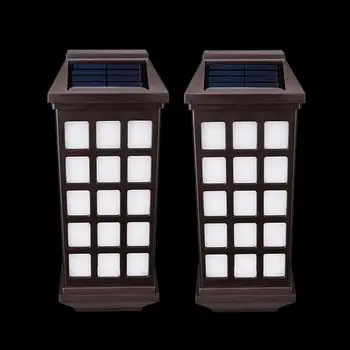 

Waterproof Solar Wall Lamp Fence Pathway Porch Garden Lighting Warm White