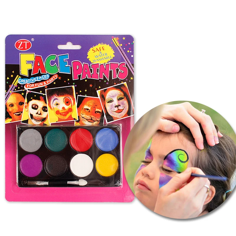 

8 Colors Face Paint Halloween Makeup Tool Harmless Paint For Children Christmas Party Makeup
