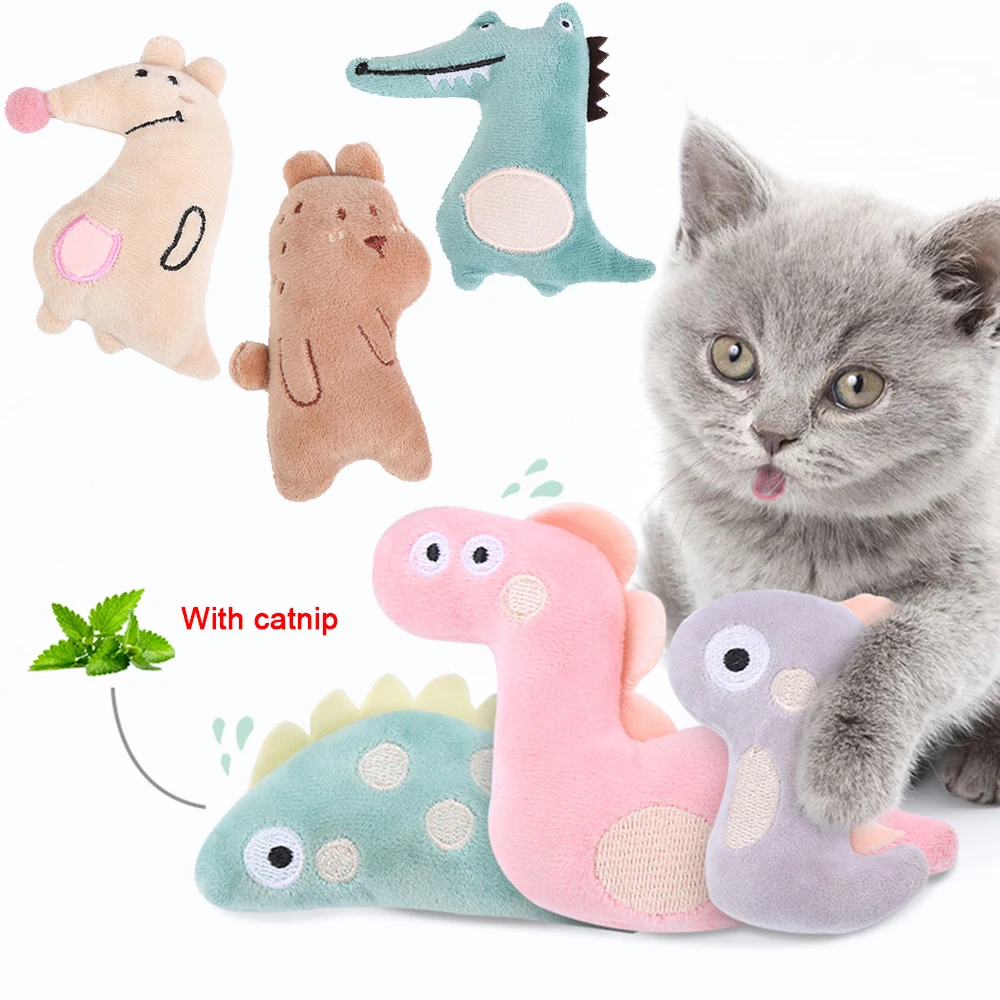 

1PC Cute Dinosaur Plush Cat Toy Crocodile Pet Toy Kangaroo Animal Cat Mint Toys cheaper Toy
