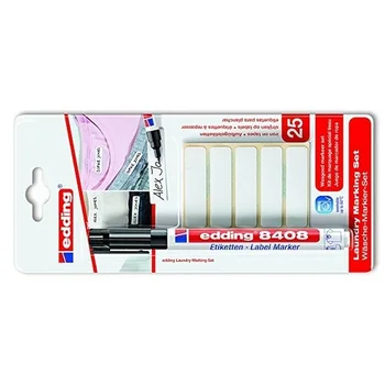 

Laundry marking set: 0,75mm marker + 25 stickers Black