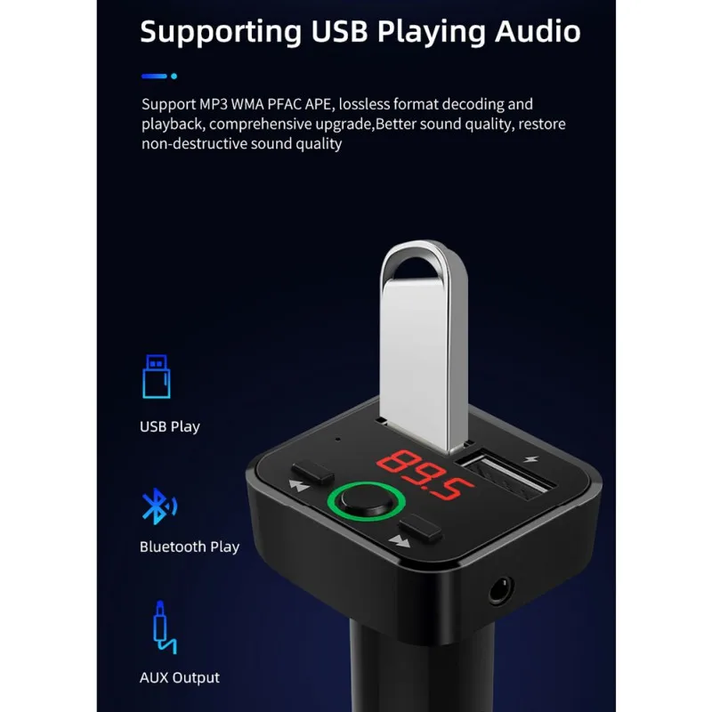 Автомобильные Хэндс фри Беспроводной Bluetooth 5,0 аудио ресивер FM-передатчик ЖК-дисплей Автомобильный MP3-плеер USB Зарядное устройство FM модулятор автомобильные аксессуары