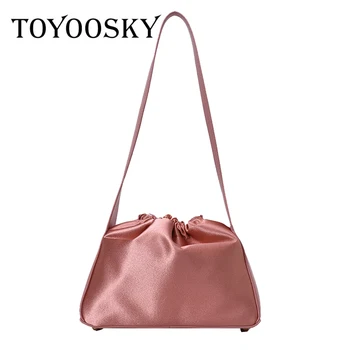 

TOYOOSKY Vintage Women Designer Handbags 2020 Blue Nylon Female Messenger Bags bucket bag Chain Crossbody Bags Lady Purse