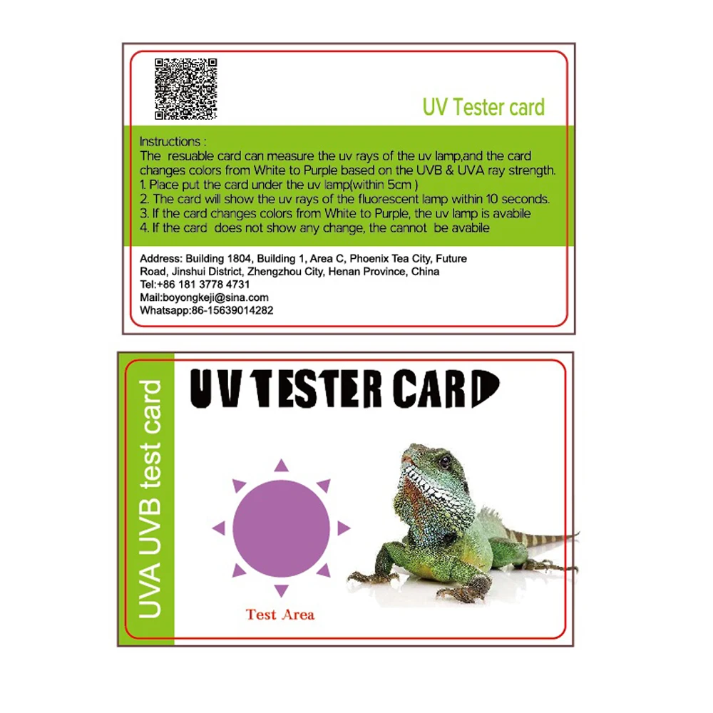 Reptile UVA UVB light lamp bulb test card UV tests paper reptiles terrarium lamp life effective tester meter pet supplies 2 Pcs reptile light bulb reptile lamp bulb reptile uv tester pet uv light