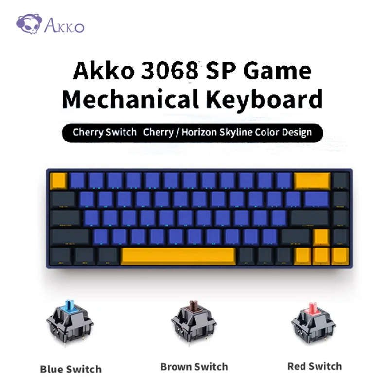 

AKKO 3068 SP Horizon Skyline Gaming Mechanical Keyboard 68 Key Cherry Switch 85% PBT USB Type-C Computer Keyboard Supports Macro