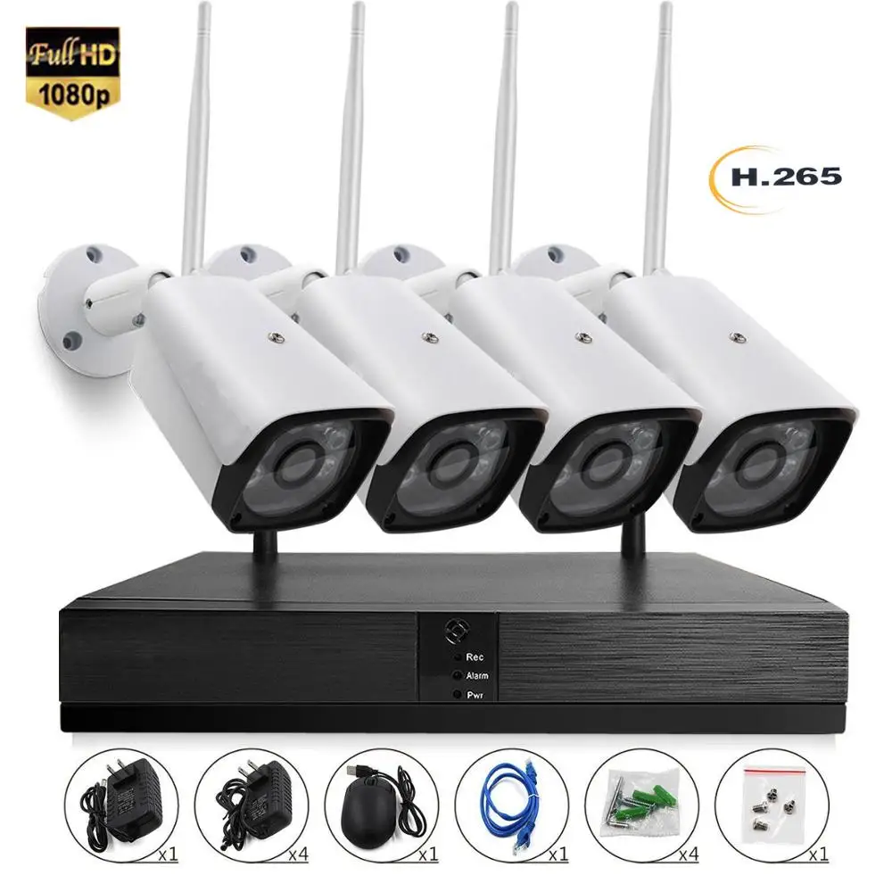 

XMEYE 4CH 1080P Wireless IP Wifi Kit Camera H.265 Motion Detection Outdoor Waterproof CCTV Surveillance Security Camera System