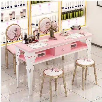شراءManicure Table Simple Modern Double Table And Chair Set Single Small Simple Nail Table Double Layer