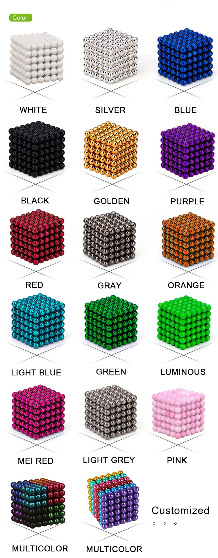 216pc Mini Magnet Ball DIY Magic Cube Building Blocks Construction toys for Kids Educational Bucky Magnetic Balls Set Puzzle Toy
