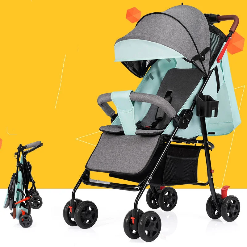 

Baby Stroller Can Sit Reclining Ultra Light Portable Folding Infant Umbrella Four Wheel Children Pocket Trolley Bearing 15kg