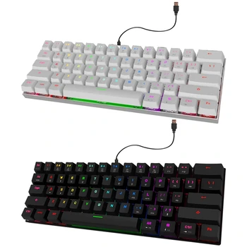 

MOTOSPEED 60% Mechanical Gaming Keyboard with Blue Switch 61 Keys RGB Backlit Wired Gaming Keyboard for PC