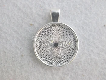 

Exclusive, wholesale, high quality, 100PCS bright silver plated copper round pendant tray, tray base/settings 25mm