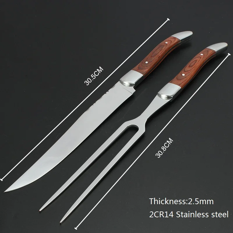 Stainless Steel Carving Knife and Fork Set (4)