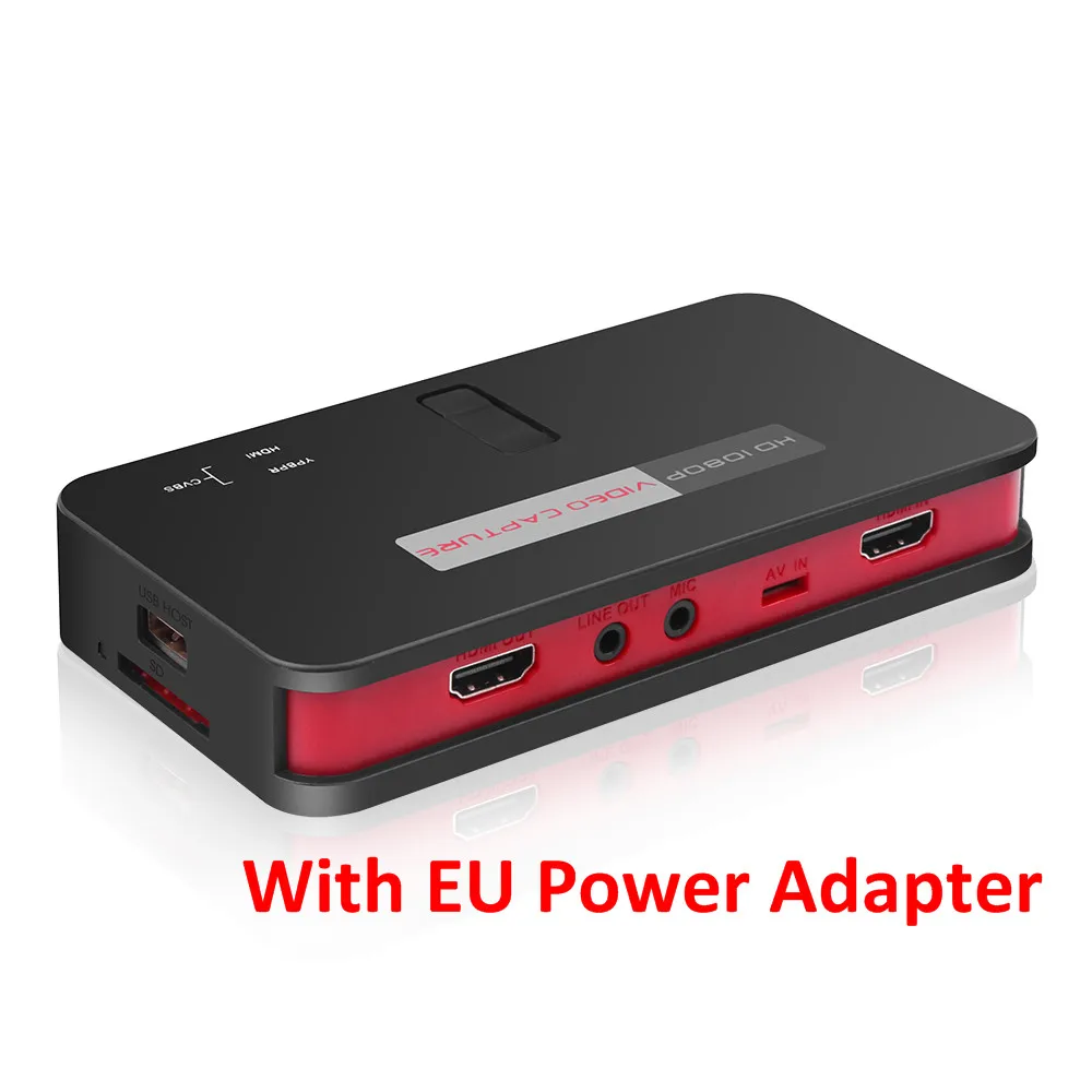 With EU Plug EZCAP 284 1080P коробка для видеозахвата Grabber Full HD для xbox PS3 PS4 tv медицинская онлайн видео прямая трансляция видео рекордер - Цвет: With EU Plug