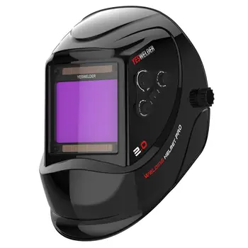 

YESWELDER Out Control True Color Welding Helmet Big View Area Welding Mask 4 Arc Sensor DIN5~13 Solar Auto Darken Welder Cap