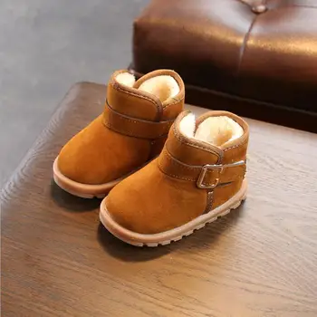 

Warm Kids Snow Boots Children New Winter Princess Child Shoes Non-slip Flat Round Toe Girls Baby Lovely Boots Size 21-30