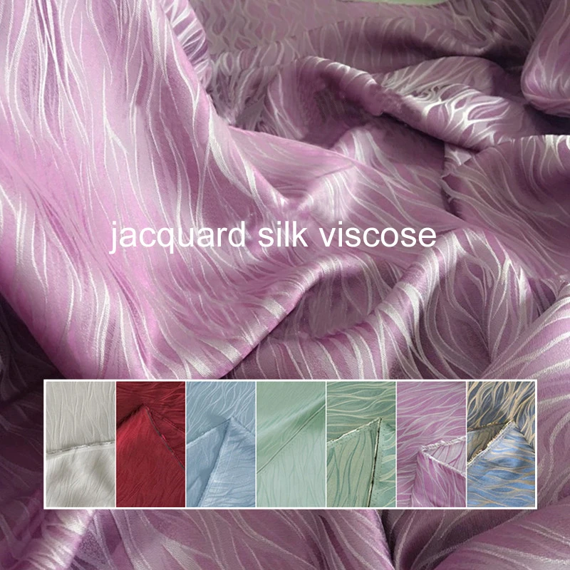 

100cm*114cm Water weave pattern silk fabric 3d jacaurd crepe silk viscose charmeuse