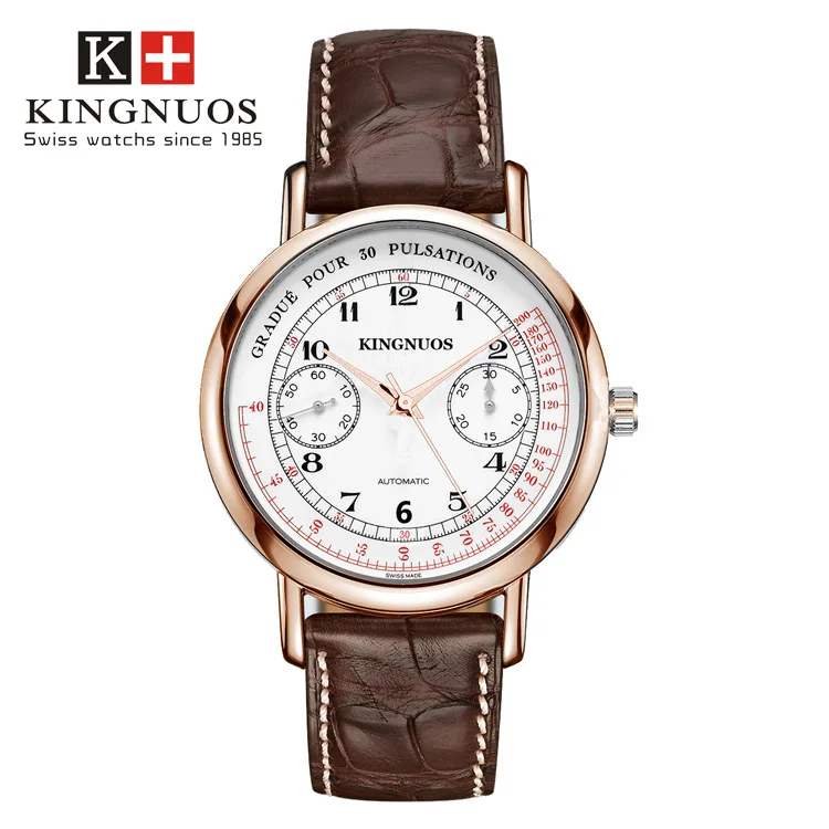 Kingnuos модные повседневные брендовые Роскошные Кварцевые часы кожаные деловые Reloj водонепроницаемые мужские наручные часы юбилейные подарки для мужчин