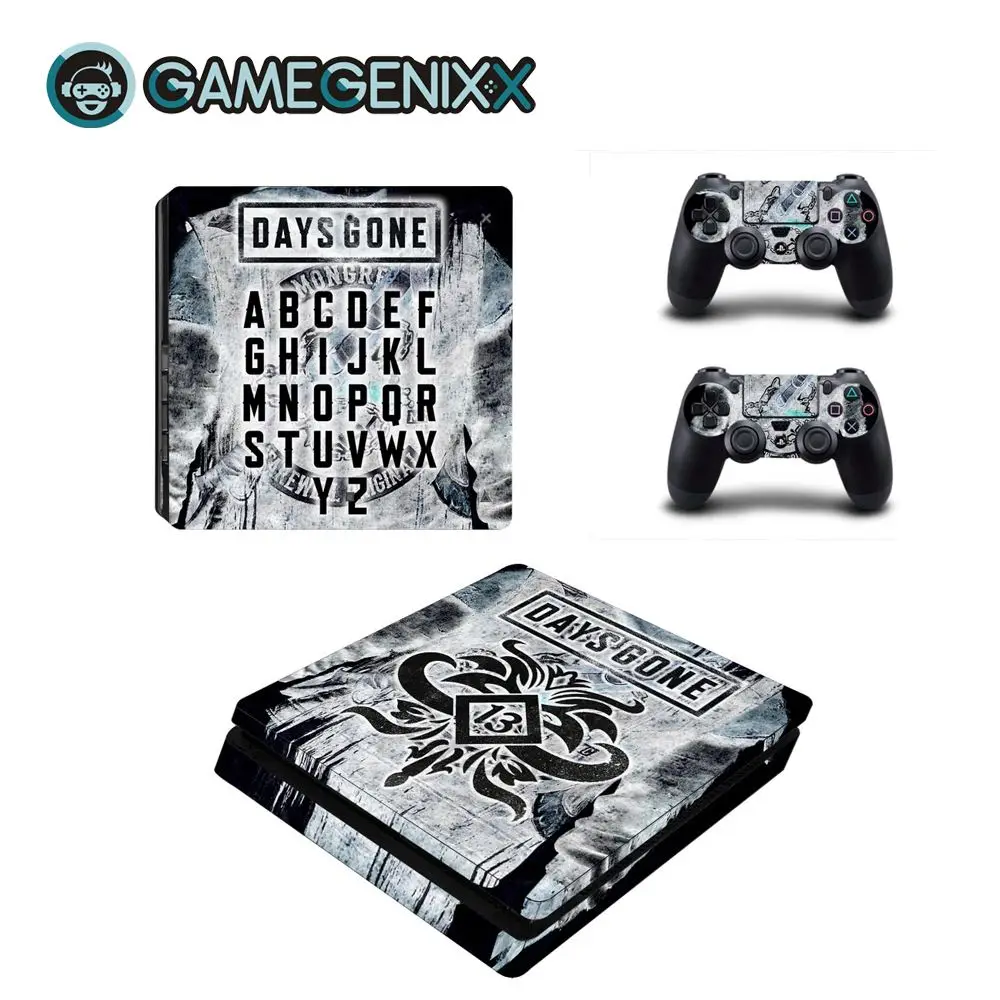 GAMEGENIXX кожаный виток винилопласта с наклейкой чехол Полный набор для PS4 Slim консоли и 2 контроллера-дней нет