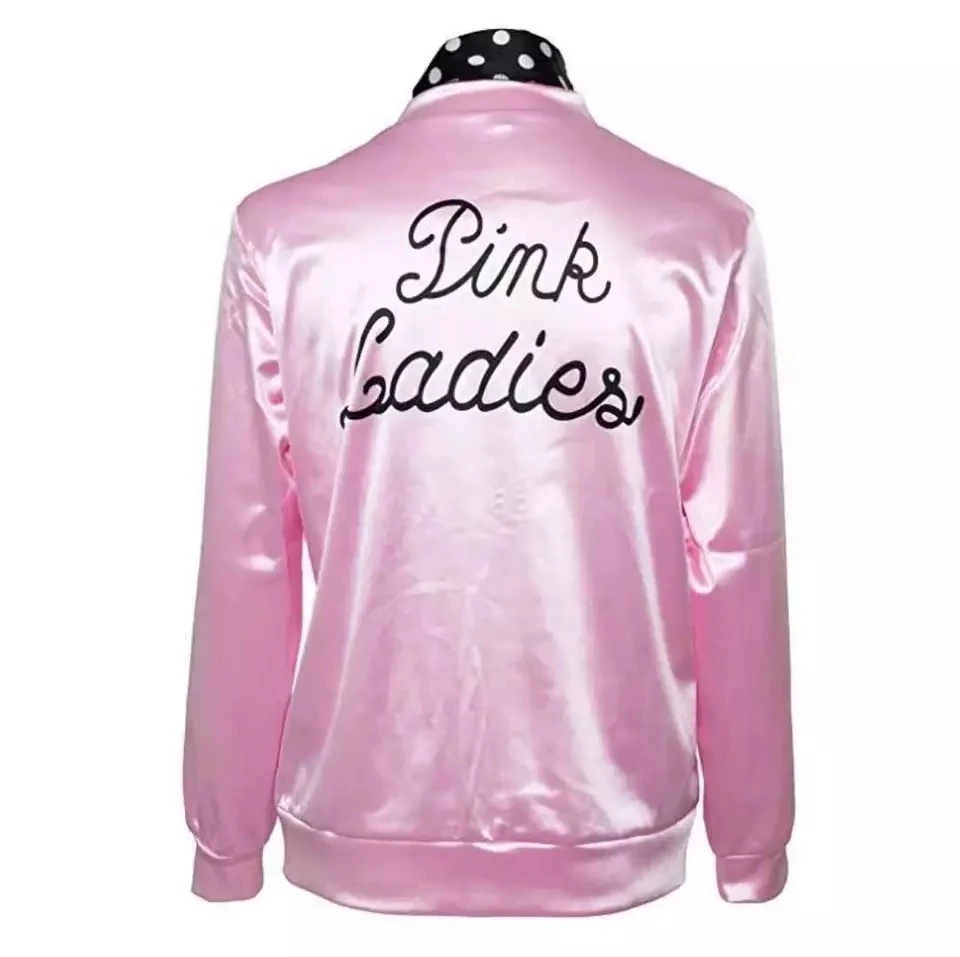 price reduction  Pink Lady Retro Vintage Women Girl 50s Jacket Women Fancy Grease Costume Cheerleader Baseball Jacke