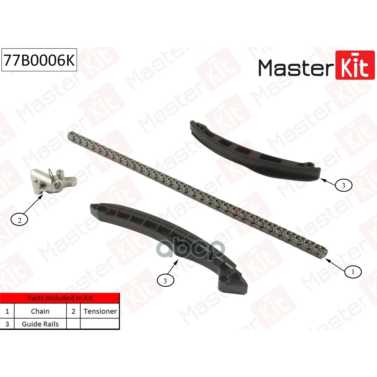 Комплект Цепи Грм Vag 1.4fsi/Tfsi 16v 07- Без Звездочек Masterkit 77b0006k MasterKit арт. 77B0006K