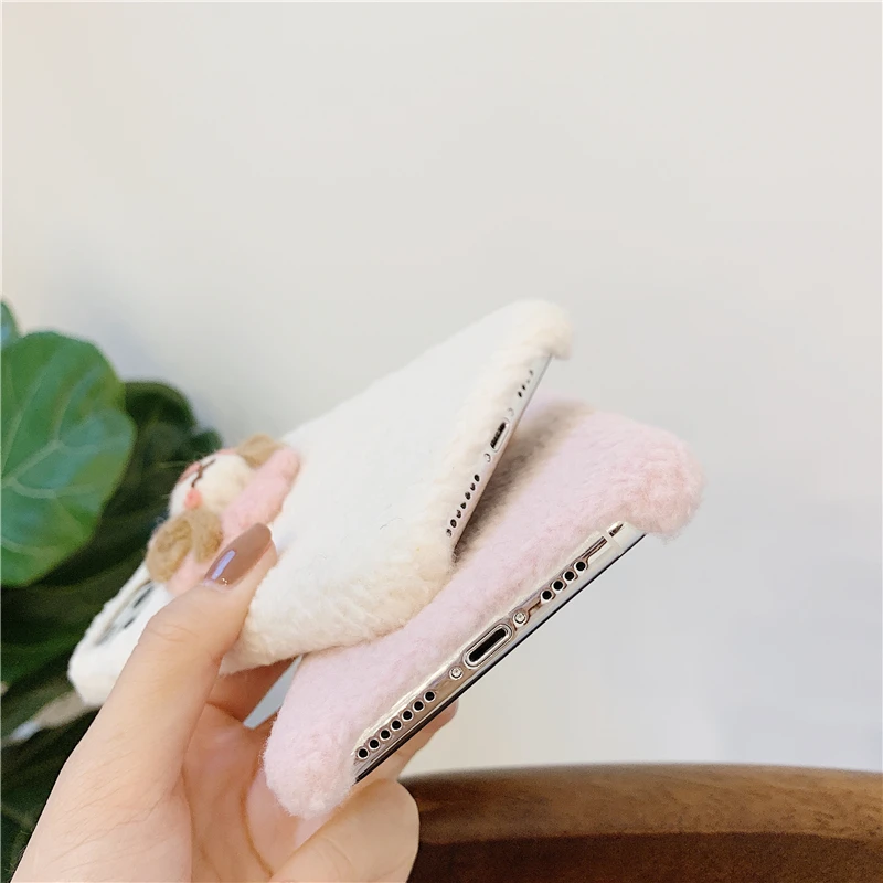 KISSCASE милый пушистый чехол для iPhone 11 Pro Max X Xs мягкий пушистый чехол для телефона для iPhone Xr Xs 8 7 6s Plus задняя крышка чехол для телефона s